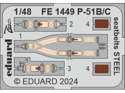 P-51B/C seatbelts STEEL  EDUARD 