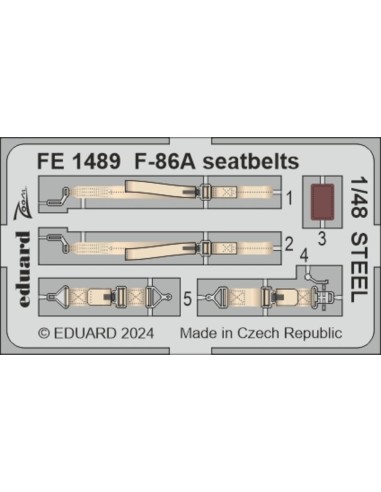 F-86A seatbelts STEEL  CLEAR PROP 