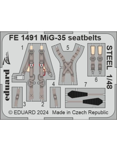 MiG-35 seatbelts STEEL  HOBBY BOSS 