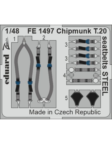 Chipmunk T.20 seatbelts STEEL   AIRFIX 