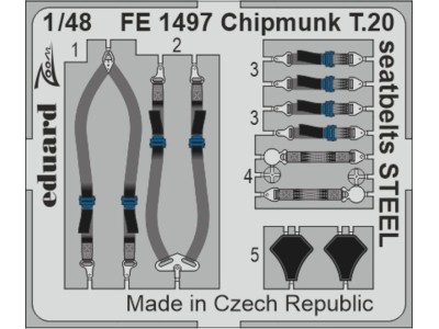 Chipmunk T.20 seatbelts STEEL   AIRFIX 