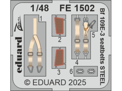 Bf 109E-3 seatbelts STEEL  HOBBY BOSS 