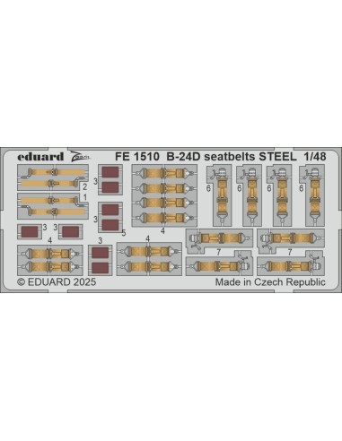 B-24D seatbelts STEEL  HOBBY BOSS 