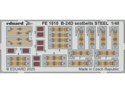 B-24D seatbelts STEEL  HOBBY BOSS 