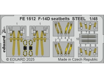 F-14D seatbelts STEEL  GREAT WALL HOBBY 
