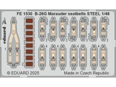B-26G Marauder seatbelts STEEL  ICM 