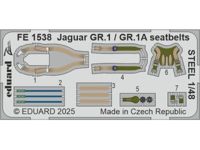 Jaguar GR.1 / GR.1A seatbelts STEEL  AIRFIX 