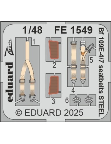 Bf 109E-4/7 seatbelts STEEL  TAMIYA 