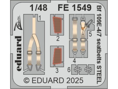 Bf 109E-4/7 seatbelts STEEL  TAMIYA 