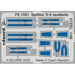 Spitfire Tr.9 seatbelts STEEL  AIRFIX 