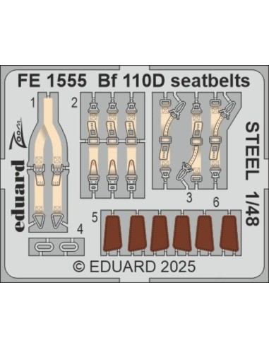 Bf 110D seatbelts STEEL  EDUARD 