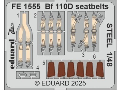 Bf 110D seatbelts STEEL  EDUARD 