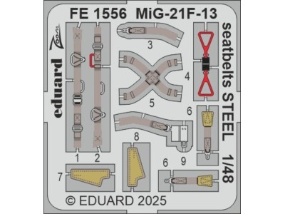 MiG-21F-13 seatbelts STEEL 1/48 for Eduard 