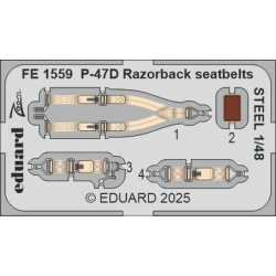 P-47D Razorback seatbelts STEEL for Miniart 