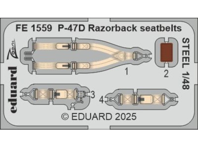 P-47D Razorback seatbelts STEEL for Miniart 