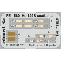 Hs 129B seatbelts STEEL for Takom 