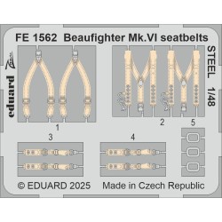 Beaufighter Mk.VI seatbelts STEEL for Revell 