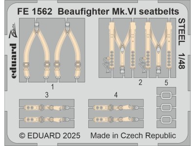 Beaufighter Mk.VI seatbelts STEEL for Revell 