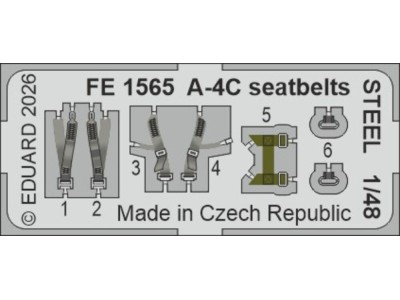A-4C seatbelts STEEL for Hobby Boss 