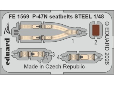 P-47N seatbelts STEEL for Miniart 