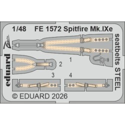 Spitfire Mk.IXe seatbelts STEEL for Airfix 