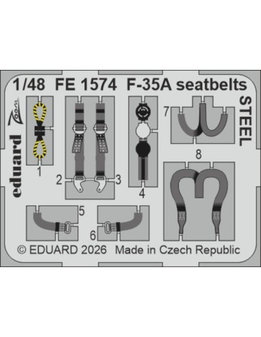 F-35A seatbelts STEEL for Italeri 