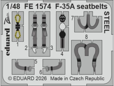 F-35A seatbelts STEEL for Italeri 