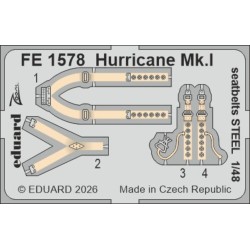 Hurricane Mk.I seatbelts STEEL for Arma Hobby 
