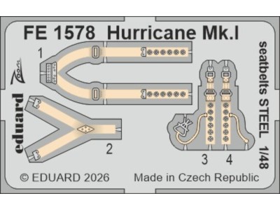Hurricane Mk.I seatbelts STEEL for Arma Hobby 