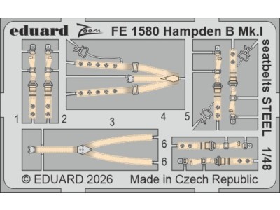 Hampden B Mk.I seatbelts STEEL for ICM 