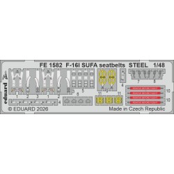 F-16I SUFA seatbelts STEEL for Great Wall Hobby 