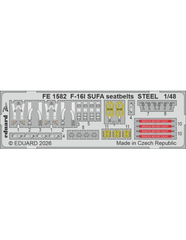 F-16I SUFA seatbelts STEEL for Great Wall Hobby 