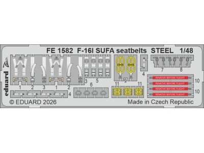 F-16I SUFA seatbelts STEEL for Great Wall Hobby 