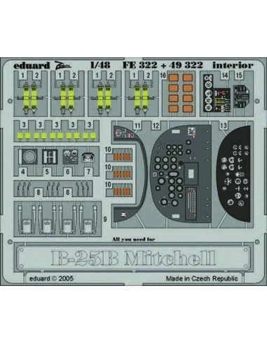 B-25B Mitchell interior für Accurate Miniatures Bausatz 