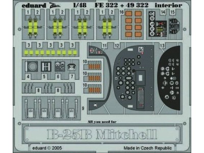 B-25B Mitchell interior für Accurate Miniatures Bausatz 