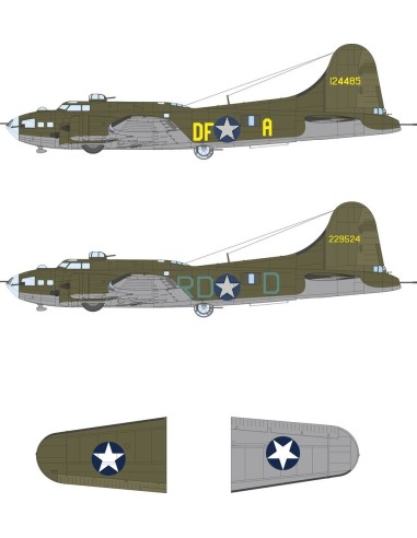 B-17F US national insignia & code letters for Revell 