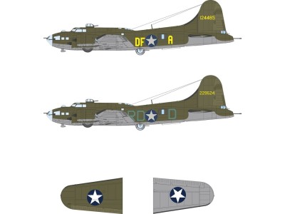 B-17F US national insignia & code letters for Revell 