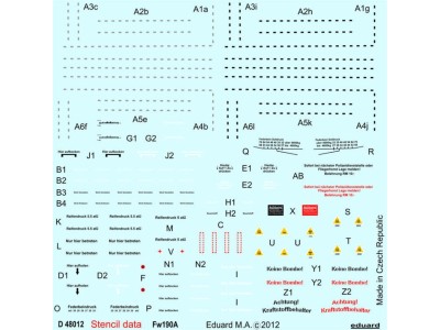 Fw 190A stencils 