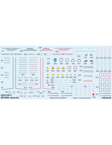 Bf 109G stencils for Eduard 