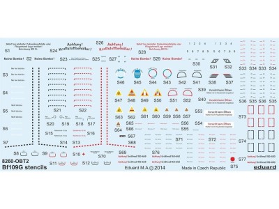 Bf 109G stencils for Eduard 