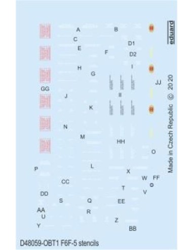 F6F-5 stencils for Eduard 