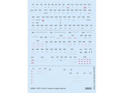 Mi-24V stencils Russian & English for Zvezda 