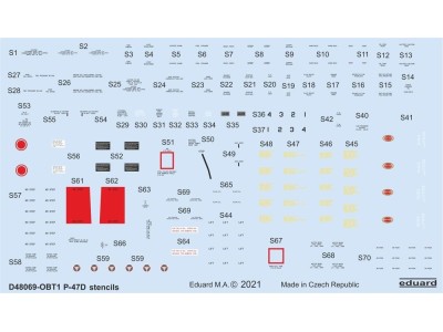 P-47D stencils for Eduard,Tamiya 