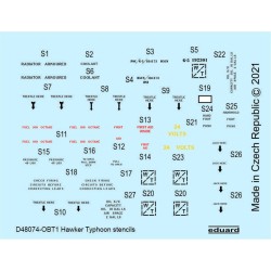 Hawker Typhoon stencils 1/48 for HASEGAWA 
