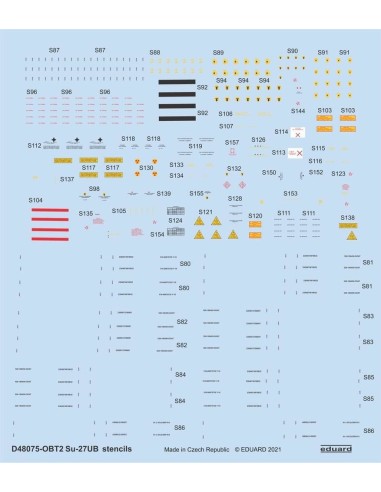 Su-27UB stencils 1/48 for ACADEMY/KITTY HAWK/GWH 