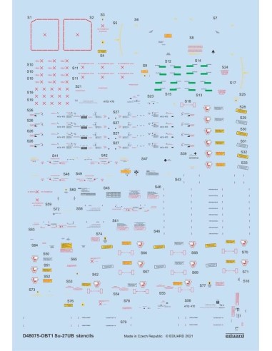 Su-27UB stencils 1/48 for ACADEMY/KITTY HAWK/GWH 