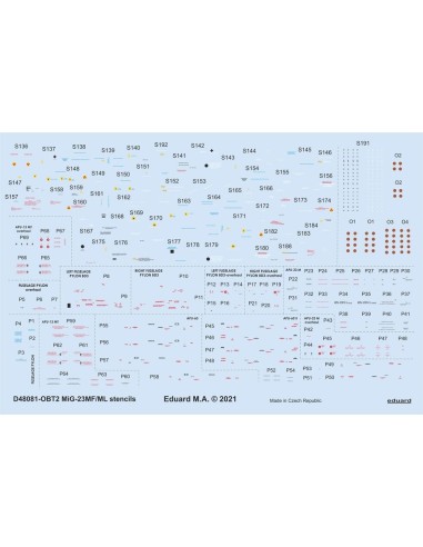 MiG-23MF/ML stencils 1/48 for TRUMPETER 