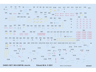 MiG-23MF/ML stencils 1/48 for TRUMPETER 