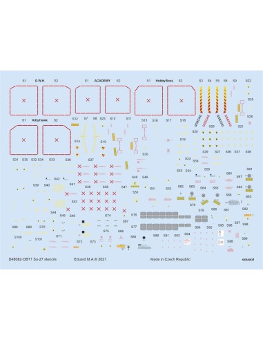 Su-27 stencils 1/48 for ACADEMY/KITTY HAWK/HOBBY BOSS/GWH 
