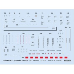 Spitfire Mk.V stencils 1/48 for EDUARD 